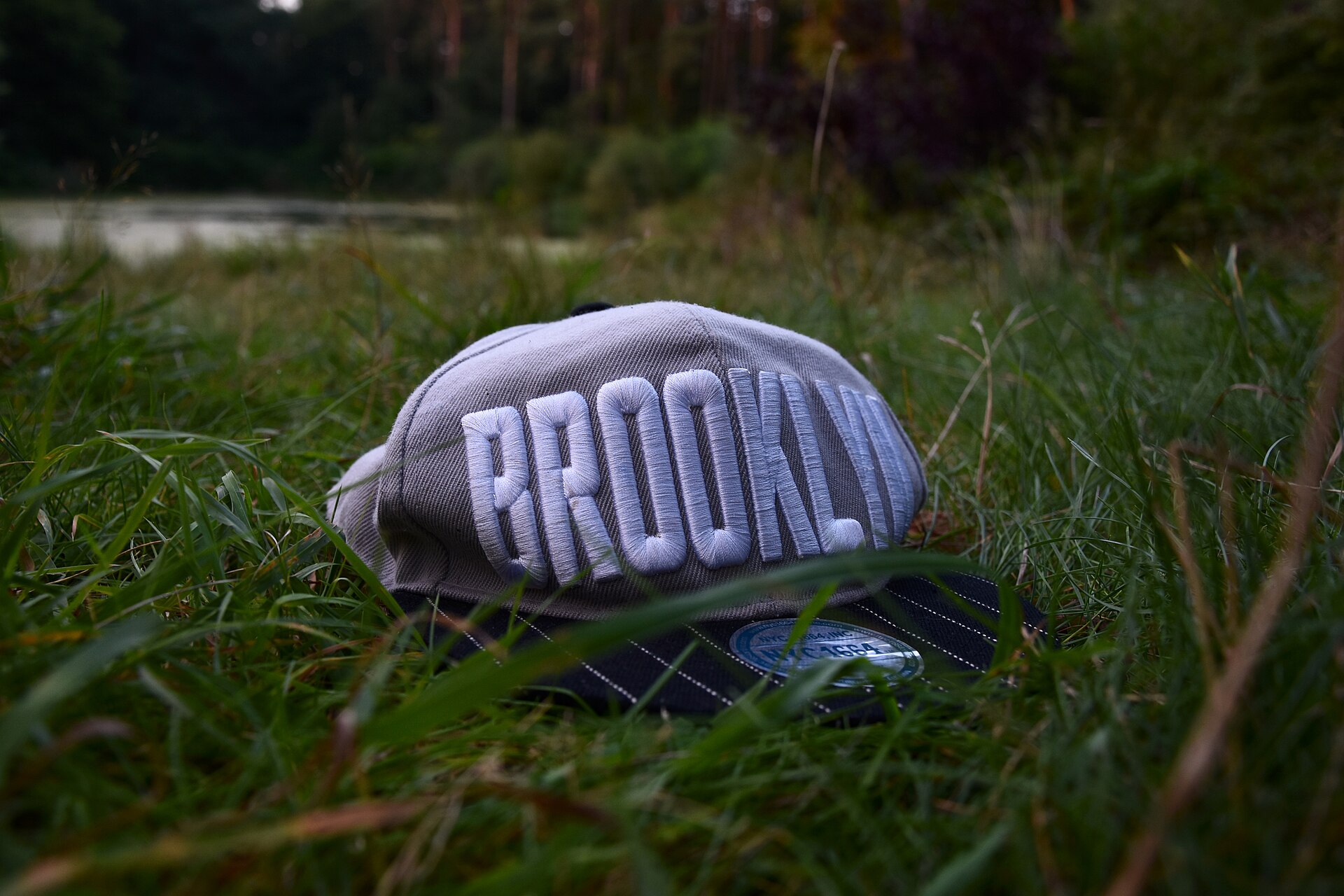 An embroidered design on the front of a trucker cap