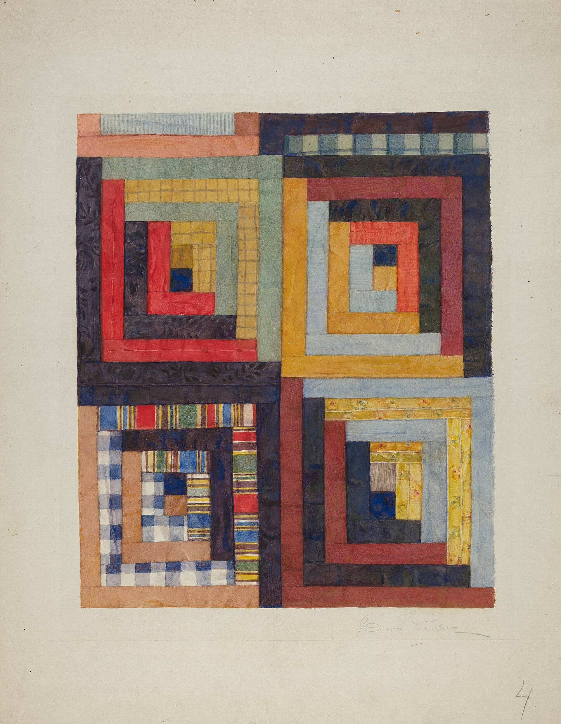 Free-motion quilting worked under a straight-stitch machine